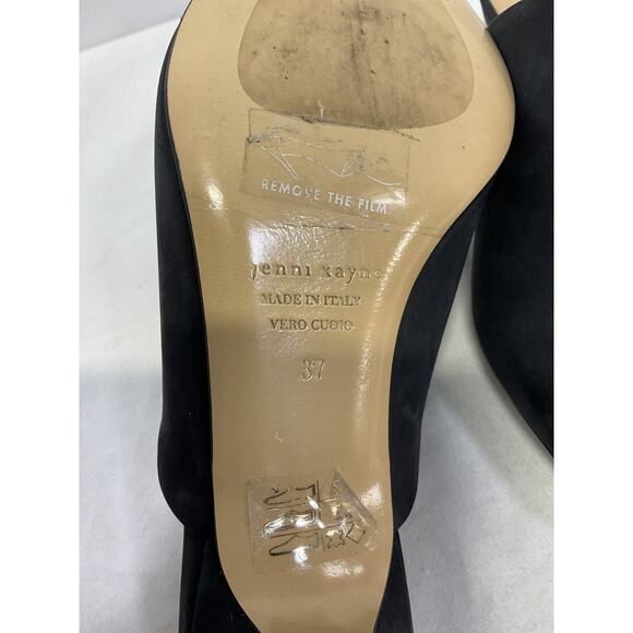 Jenni Kayne 'Oiled' Black Leather Kitten Heel Mule Size 7 - Picture 6 of 6